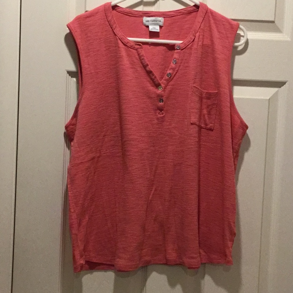 Liz Claiborne Coral Sleeveless Top, Size XXl